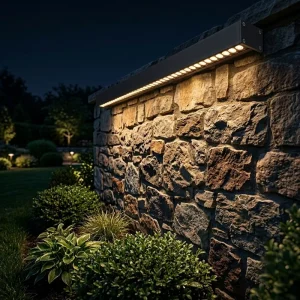 Solar Linear Light IP65 Waterproof Aluminum Alloy Adjustable Angle Outdoor Villa Balcony Fence Deck Warm White LED Lamp