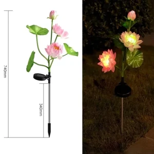 Solar Lotus Shaped Small LED IP65 Waterproof Outdoor Garden Light for Villa Decoration