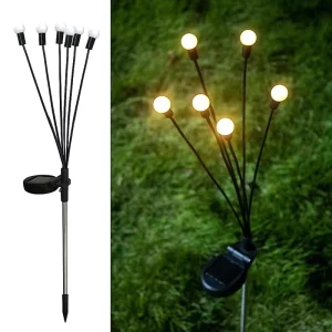 Solar Luces Led Fire Works Starburst Firefly Swaying Light Landscape Lighting for Outdoor Patio Yard Pathway Lawn Garden Decor