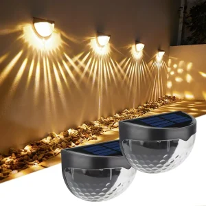 Solar Manual Control IP Rated LED Half Circle Solar LED Wall Light Outdoor Courtyard Fence Step Stair for Garden Decoration