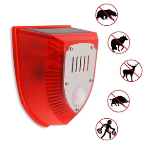 Solar Motion Sensor Alarm Lamp Outdoor Siren Dog Barking Gunshots Waterproof Alarm Timing Siren for Home Security Warning