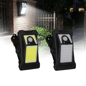 Solar Motion Sensor LED Wall Light Small Waterproof Clip On Dusk To Dawn Outdoor Garden Security Pathway Lighting