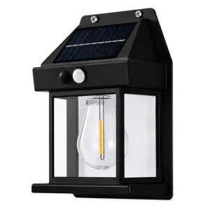 Solar Motion Sensor Wall Lights Outdoor Waterproof LED Garden Fence Patio Porch Balcony Warm White Security Lighting