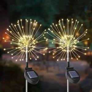 Solar Outdoor Firework Garden Lights Copper Wire Waterproof Light 8 Mode Twinkling Light for Yard Patio Pathway Decoration