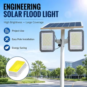 Solar Outdoor LED Flood Light IP67 Waterproof Aluminum 500W/600W 6000K for Warehouse & Garden