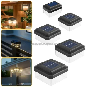 Solar Outdoor LED Pillar Light Courtyard Lamp Fence Embedded Villa Garden Waterproof Manual Control