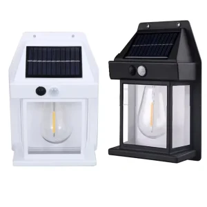 Solar Outdoor LED Wall Lamp with Human Body Induction, Three Modes, ABS, Rainproof, for Garden