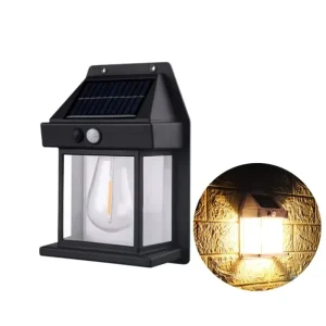 Solar Outdoor Rainproof Wall Lamp Human Sensor Three Modes Garden Villa Patio Night Lights