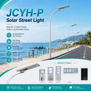 Solar Outdoor Road Street Light IP66 LED Aluminum with Battery DC Power Supply High CRI 90 CCC RoHS Certified 5-Year Warranty