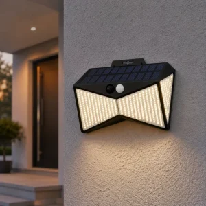 Solar Outdoor Wall Lamp Double Side LED Motion Induction Waterproof Mount Lamp Yard Patio Driveway Villa