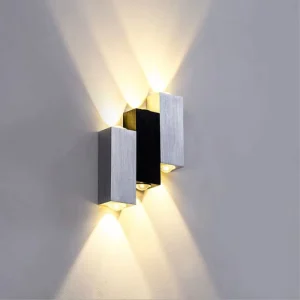 Solar Outdoor Wall Lamps Aluminum Material Staircase Shape LED Wall Light Sconce Restaurants Hotels Living Rooms Night Light