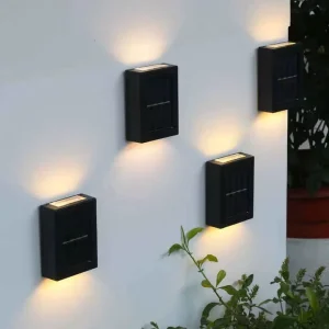 Solar Outdoor Wall Washer Lamp, Waterproof Up and Down Lighting, Garden LED