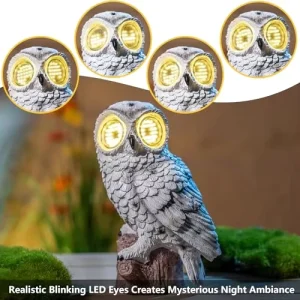 Solar Owl Garden Statue LED Lights Waterproof Outdoor Decorative Lamp Moving Eyes Unique Gift Yard Patio Lawn Ornament Lights
