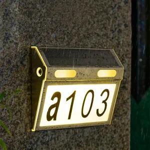 Solar Panel Digital Door Number Light Outdoor Waterproof Wall Light for Courtyard Villa Gate