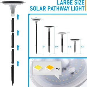 Solar Pathway Lights 3 Color Modes Bright Landscape Lighting IP65 Waterproof Modern Walkway Lights for Garden Yard Driveway