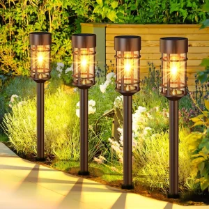 Solar Pathway Lights Garden Outdoor Lamp IP65 Waterproof Landscape Lighting for Yard and Walkway Decor for Outside Patio Porch