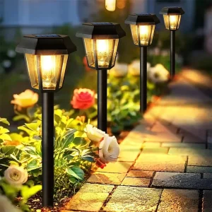 Solar Pathway Lights Outdoor Waterproof Warm White Tungsten Bulb Decor Driveway Lawn Lighting LED Solar LED Garden Stake Lights