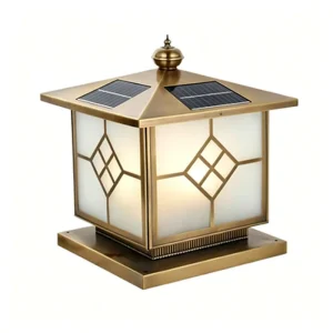 Solar Pillar Lamp Outdoor Garden Yard Gate Light IP65 Waterproof Warm White 3500K AC 85 265V Chinese Style