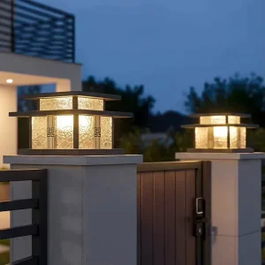 Solar Pillar Lamp for Gate Posts and Fences Outdoor Villa Courtyard Entrance Pillar Light New Chinese style Yard Pillar Lamp