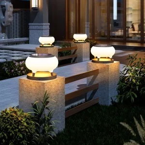 Solar Pillar Light Fence Column Lamp for Garden Outdoor Lawn Villa Gate Waterproof IP65 Battery Powered