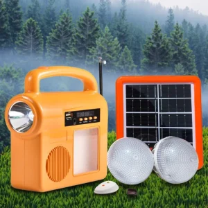 Solar Portable Outdoor Searchlight Camping Rechargeable 2400mAh LED Waterproof for Music