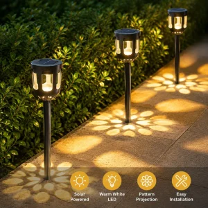 Solar Power 8hrs Working Time White/Warm/Color Stake Light Courtyard Landscape IP65 Solar Garden Lights
