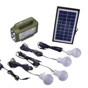 Solar Power Generation Multi functional Small System 12V 6000K Daylight LED Lighting for Road Use Mobile Phone Charging