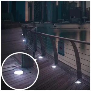Solar Power LED Rounded Underground Light for Yard Driveway Lawn Pathway Ground Deck Buried Lights