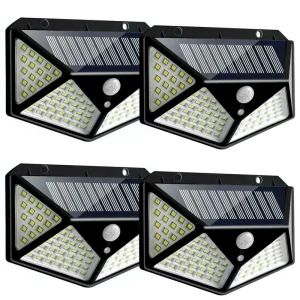 Solar Power Lighting Wall Lamp Motion Sensor Led Outdoor Backyard Garden Stair IP65 Rechargeable 6000K Daylight 1200 Lumens