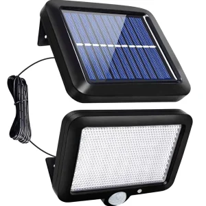 Solar Power Wall Light Outdoor PIR Motion Sensor Light Ultra Bright 56 LEDs Security Night Light Separable Panel Light Patio