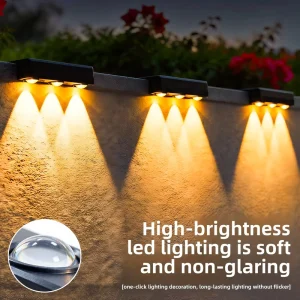 Solar-Powered 36V LED Garden Wall Lamp IP65 Waterproof Wall Washer with Light Control for Outdoor Use