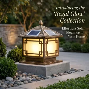 Solar-Powered Aluminum Pillar Light Outdoor IP65 Waterproof Solar Fence Lamp for Courtyards and Main Gates LED Solar Gate Light