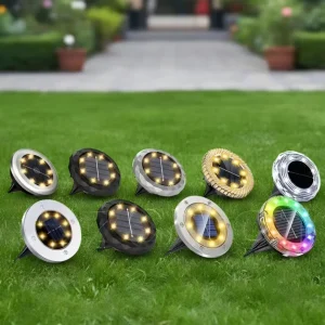 Solar Powered Battery Included IP44 Rated LED Buried Ground Plug Outdoor Waterproof Lawn and Garden Decoration Light