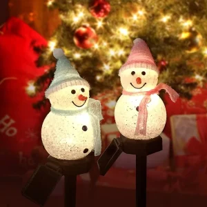 Solar-Powered Chinese Style Little Snowman LED Ground-Insertion Light IP55 Waterproof Landscape Decorative Garden