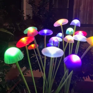Solar Powered Detachable ABS Mushroom Garden Light IP65 LED Warm White 360 Beam Angle Light Sensor Control