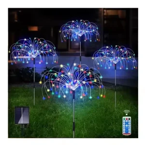 Solar Powered Fairy Garland 90 120 LED Firework Lights Waterproof Outdoor Garden Lawn Street Christmas Decorations IP65 Rated