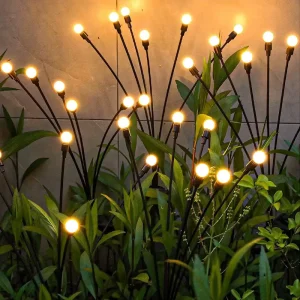 Solar Powered Firefly Garden Lights PVC Body IP65 Landscape Lighting Wind Swaying LED Park Decoration