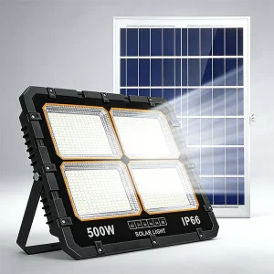 Solar Powered Flood Light IP66 Outdoor Waterproof 68-500w Led Solar Panel Light Superior Efficiency with Higher Battery Capacity