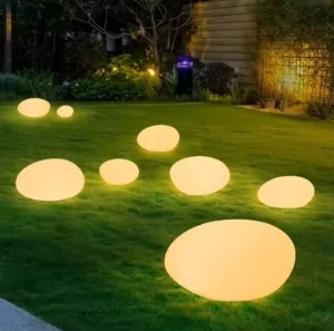 Solar Powered Glass Pebble Underground Light for Garden LED IP65 CE Certified Decorative Lawn Lamp Working Temp 20C 50C