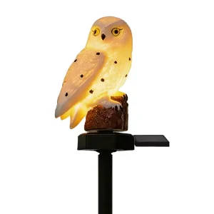 Solar Powered IP65 Owl Garden Stake Light Rechargeable Waterproof Plastic LED Outdoor Decor Lamp Landscape Lighting Villa Yard