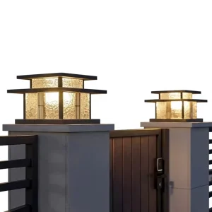 Solar-Powered IP65 Pillar Light, Model ZTD-166, 220V, Chinese-Style Column Lamp for Gates, Fences, Courtyards and Entrances