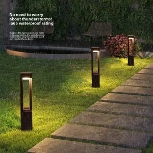 Solar Powered IP65 Waterproof Ground Mounted LED Lawn Lights for Outdoor Garden Villa Yard & Courtyard Landscape Lighting