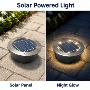 Solar Powered IP67 Waterproof In ground Light Outdoor Deck Spotlights for Landscape Garden Walkway Lighting 3000K RGB Optional