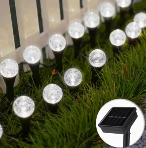 Solar Powered LED Bubble Balls Floor Insert Lamp Waterproof For Outdoors Landscape Garden Patio Balcony Lawn Pathway Decoration