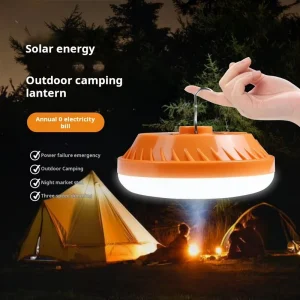 Solar-Powered LED Camping Lantern, Rechargeable Emergency Tent Light for Outdoor Use