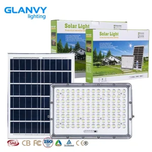 Solar Powered LED Flood Light 1000W Aluminum Housing IP67 Waterproof High Lumen Garden CE Certified Outdoor Remote Control