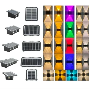 Solar Powered LED IP65 Waterproof Courtyard Outdoor Ultra Bright Wall Washing Home Fence Garden Doorway Decoration Wall Lamp