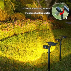 Solar Powered LED Lawn Lamp Outdoor Courtyard Decoration Ground Insert Yard Road Lighting Adjustable Spotlight