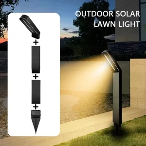 Solar Powered LED Lawn Light Waterproof Intelligent Light Control Warm White Dimmable for Garden Patio