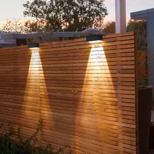 Solar Powered LED Outdoor Wall Lamp for Gardens Fences and Exterior Lighting Projects